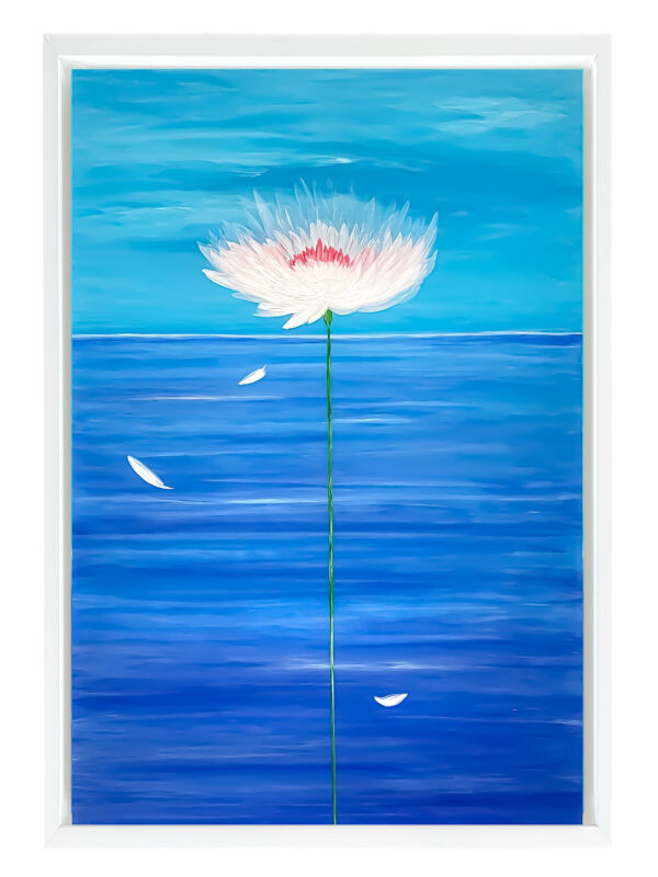 Acrylic resin painting of water lily