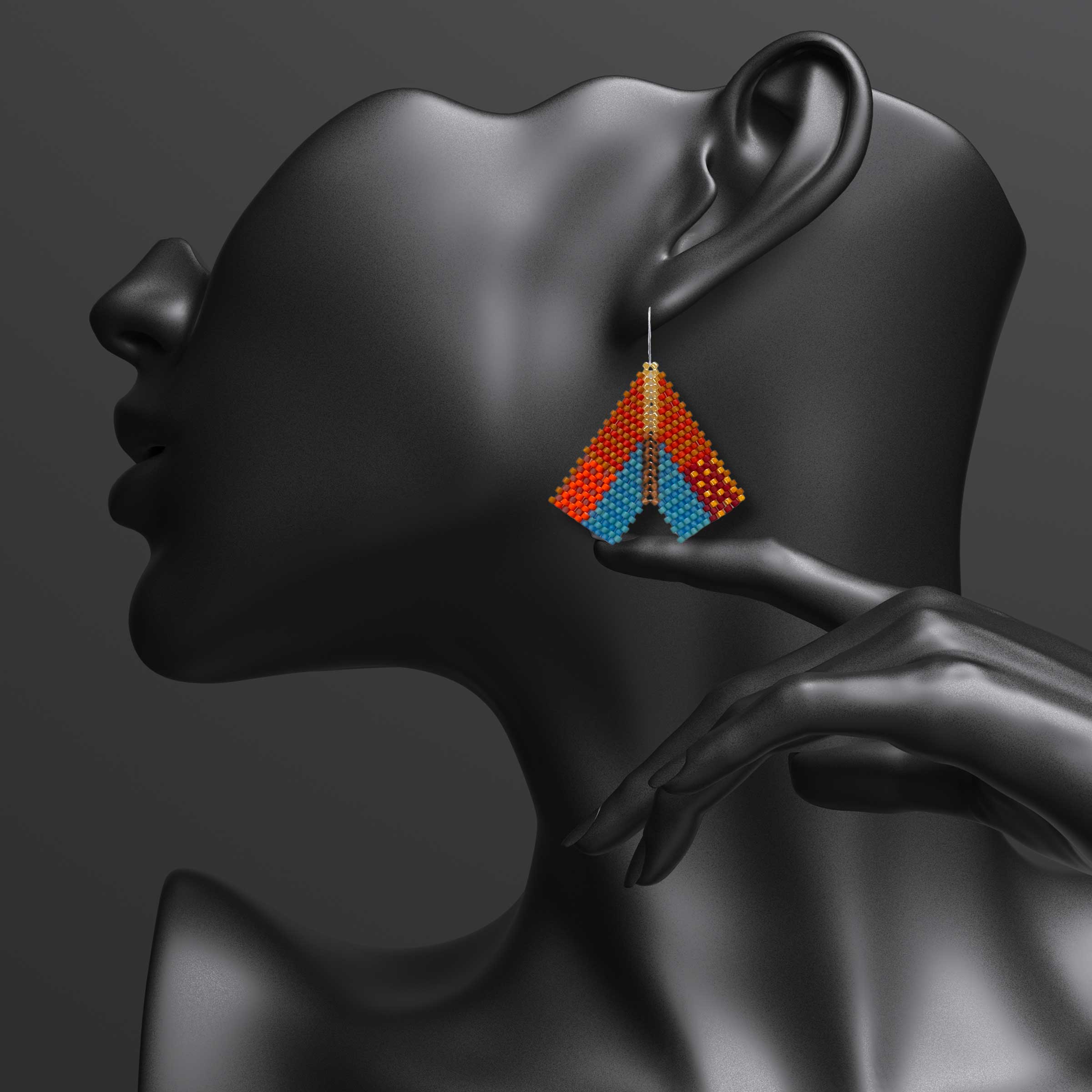 Blazing Dahlia Earrings - Image 2
